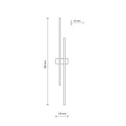 FLASH BLACK KINKIET 2 LED 6626