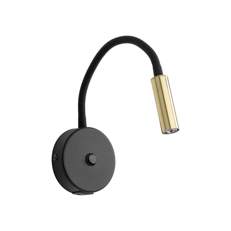 LAGOS BLACK/GOLD KINKIET 1 USB 10201