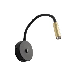 LAGOS BLACK/GOLD KINKIET 1 USB 10201