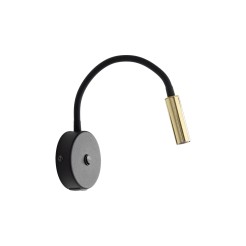 LAGOS BLACK/GOLD KINKIET 1 USB 10201