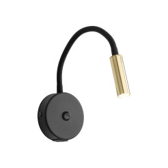 LAGOS BLACK/GOLD KINKIET 1 USB 10201