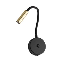 LAGOS BLACK/GOLD KINKIET 1 USB 10201