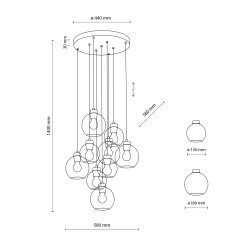 CUBUS MIX LAMPA WISZACA 9 KOŁO 10247