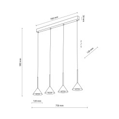 CONO BLACK MINI LAMPA WISZACA 4 10305