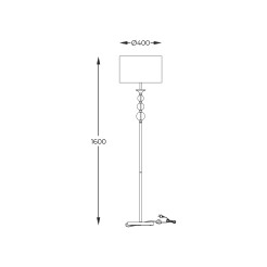 RLL93163-1GW REA II LAMPA PODŁOGOWA ZŁOTO-BIAŁA/GOLD-WHITE