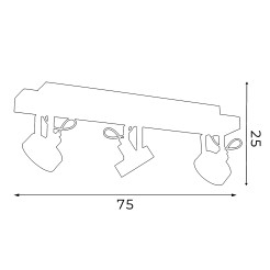 Plafon Luminex czarny listwa drewno 1229