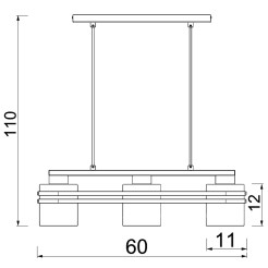 żyrandol  ceiling line bar'400  black/gold 3xE27 1383