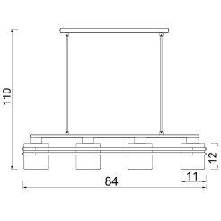 żyrandol  ceiling line bar'500  black/gold 4xE27 1384