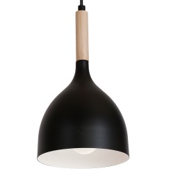 żyrandol line  black/natural wood 4 1876