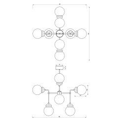 żyrandol  transparent glass 8 01889