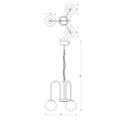 żyrandol  (glass 2815) black 3 3194