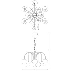 żyrandol  (glass 2815) black 12 3196