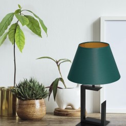 lampka gab.  H 450 black, cone green/gold shade 3398