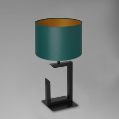 lampka gab.  H 450 black, cylinder green/gold shade 3405