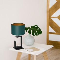 lampka gab.  H 450 black, cylinder green/gold shade 3405