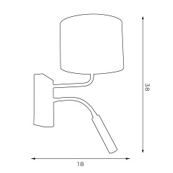 kinkiet  G9+E27 white, cylinder shade dia 180, h 150 white 2 3423