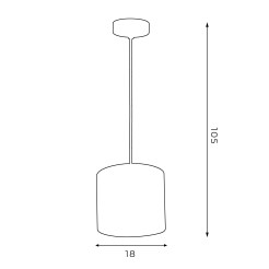 żyrandol  white, cylinder shade dia 180, h 150 white 1 3426