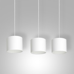 żyrandol  listwa, white, cylinder shade dia 180, h 150 white 3 3429