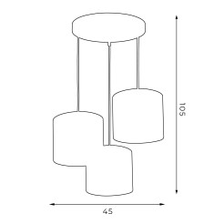 żyrandol  talerz dia 300, white, cylinder shade dia 180, h 150 white 3 3430