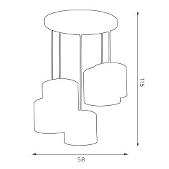 żyrandol  talerz dia 440, white, cylinder shade dia 180, h 150 white 5 3431