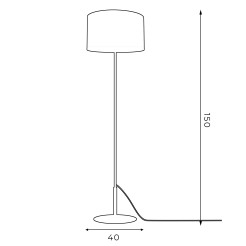 lampa podł.  prosta, white, cylinder shade dia 400, h 250 white 1 3434