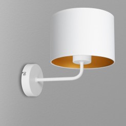 kinkiet  white, cylinder shade white/gold 1 3441