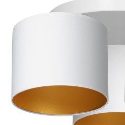 plafon  white, cylinder shade white/gold 3 3443