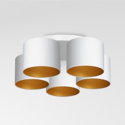 plafon  white, cylinder shade white/gold 5 3444