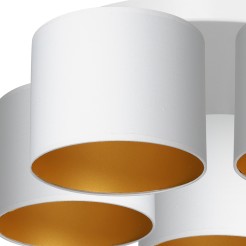 plafon  white, cylinder shade white/gold 5 3444