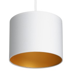 żyrandol  white, cylinder shade dia 180, h 150 white/gold 1 3445