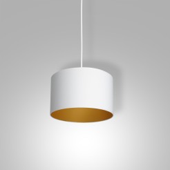 żyrandol  white, cylinder shade dia 250, h 170 white/gold 1 3446