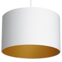 żyrandol  white, cylinder shade dia 250, h 170 white/gold 1 3446