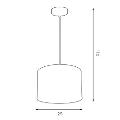 żyrandol  white, cylinder shade dia 250, h 170 white/gold 1 3446