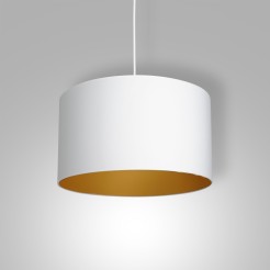 żyrandol  white, cylinder shade dia 400, h 250 white/gold 1 3447