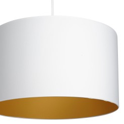 żyrandol  white, cylinder shade dia 400, h 250 white/gold 1 3447