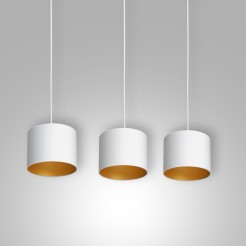 żyrandol  listwa, white, cylinder shade dia 180, h 150 white/gold 3 3448