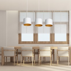 żyrandol  listwa, white, cylinder shade dia 180, h 150 white/gold 3 3448