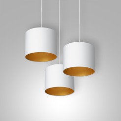 żyrandol  talerz dia 300, cylinder white, shade dia 180, h 150 white/gold 3 3449