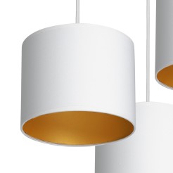 żyrandol  talerz dia 300, cylinder white, shade dia 180, h 150 white/gold 3 3449