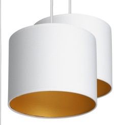 żyrandol  talerz dia 440, cylinder white, shade dia 180, h 150 white/gold 5 3450