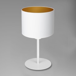 lampka gab.  H 34 white, cylinder shade dia 180, h 150 white/gold 1 3451