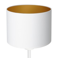 lampka gab.  H 34 white, cylinder shade dia 180, h 150 white/gold 1 3451