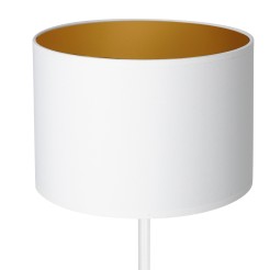 lampka gab.  H 58 white, cylinder shade dia 250, h 170 white/gold 1 3452