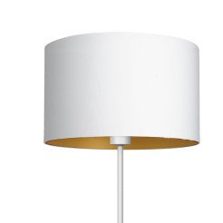 lampa podł.  prosta, white, cylinder shade dia 400, h 250 white/gold 1 3453