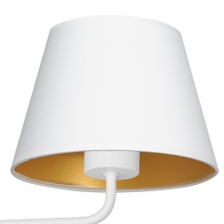 kinkiet  white, cone shade dia 130/200, h 150 white/gold 1 3455