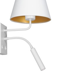 kinkiet  G9+E27 white, cone shade dia 130/200, h 150 white/gold 2 3456