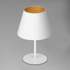 lampka gab.  H 34 white, cone shade dia 130/200, h 150 white/gold 1 3457