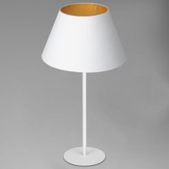 lampka gab.  H 58 white, cone shade dia 150/300, h 180 white/gold 1 3458