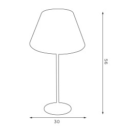 lampka gab.  H 58 white, cone shade dia 150/300, h 180 white/gold 1 3458