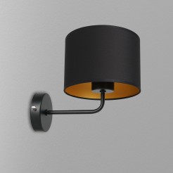 kinkiet  black, cylinder shade dia 180, h 150 black/gold 1 3486